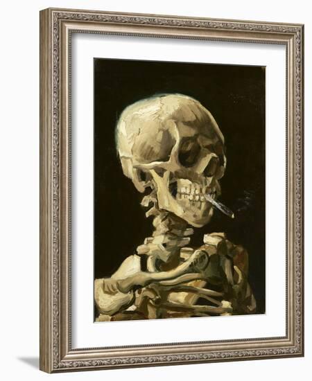 Skull with Burning Cigarette-Vincent van Gogh-Framed Premium Giclee Print