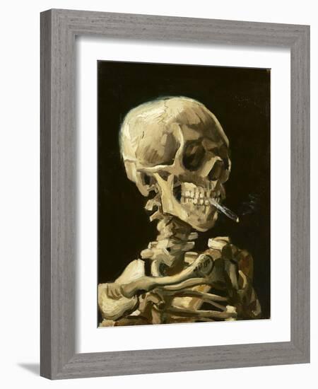 Skull with Burning Cigarette-Vincent van Gogh-Framed Premium Giclee Print