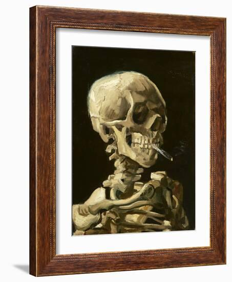 Skull with Burning Cigarette-Vincent van Gogh-Framed Premium Giclee Print