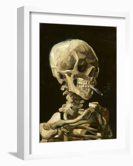 Skull with Burning Cigarette-Vincent van Gogh-Framed Premium Giclee Print