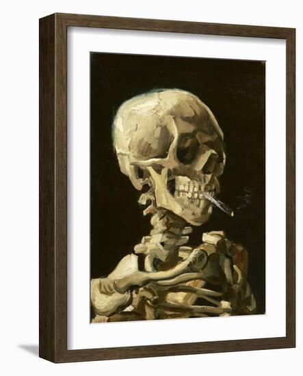 Skull with Burning Cigarette-Vincent van Gogh-Framed Art Print