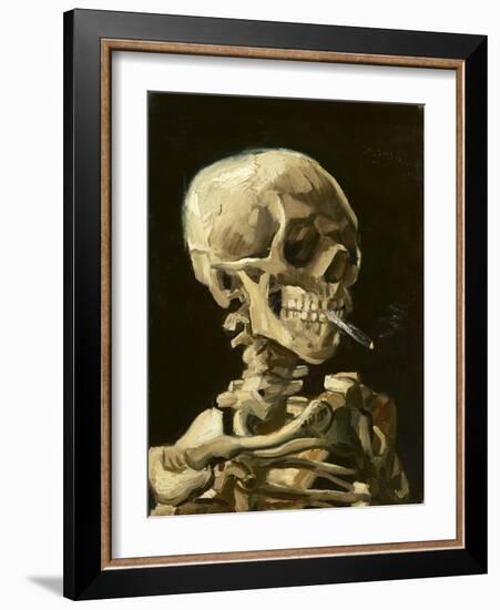 Skull with Burning Cigarette-Vincent van Gogh-Framed Art Print