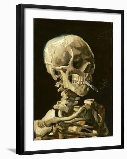 Skull with Burning Cigarette-Vincent van Gogh-Framed Art Print