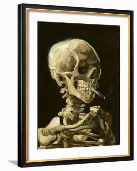 Skull with Burning Cigarette-Vincent van Gogh-Framed Art Print