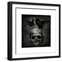 Skull with Crows-Martin Wagner-Framed Giclee Print