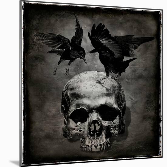 Skull with Crows-Martin Wagner-Mounted Art Print