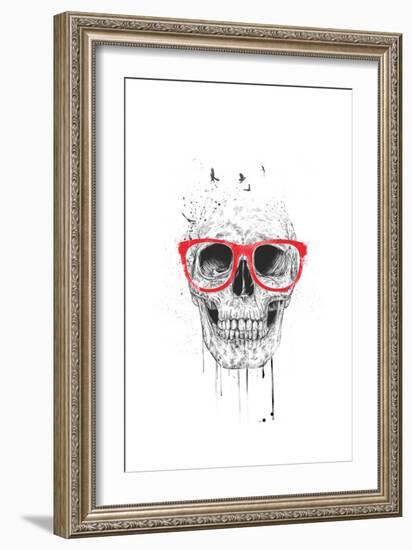 Skull With Red Glasses-Balazs Solti-Framed Art Print