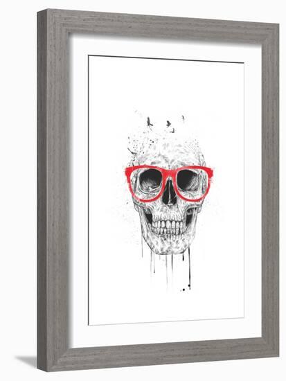 Skull With Red Glasses-Balazs Solti-Framed Art Print