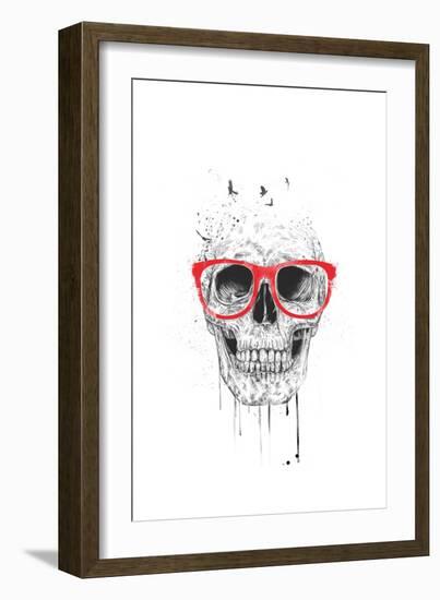 Skull With Red Glasses-Balazs Solti-Framed Art Print