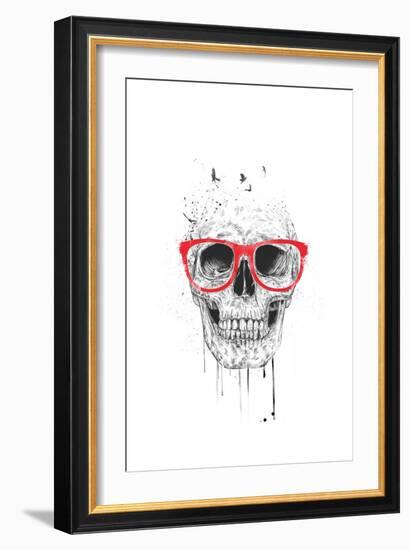 Skull With Red Glasses-Balazs Solti-Framed Art Print
