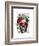 Skull with Roses and Vines-Fab Funky-Framed Art Print