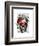 Skull with Roses and Vines-Fab Funky-Framed Art Print