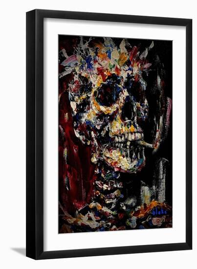 Skull with Spliff, C.2021-22 (Acrylic on Canvas)-Blake Munch-Framed Giclee Print