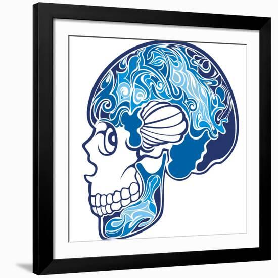 Skull-worksart-Framed Art Print