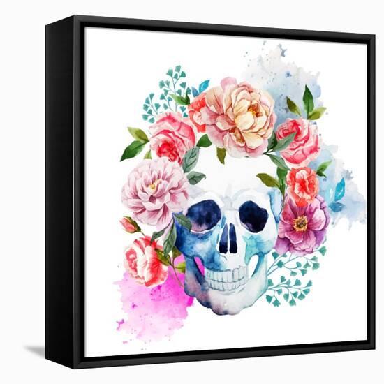 Skull-Zenina-Framed Stretched Canvas