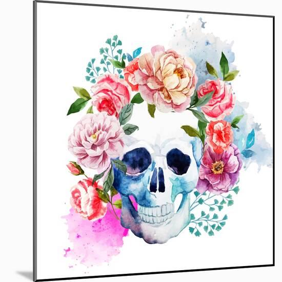 Skull-Zenina-Mounted Art Print