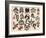 Skulls & Ladies Authentic Mid-Century Tattoo Flash-null-Framed Art Print