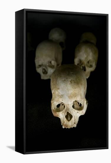 Skulls of Rwanda Genocide Victims-Tony Camacho-Framed Premier Image Canvas