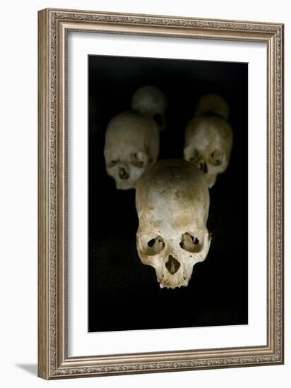 Skulls of Rwanda Genocide Victims-Tony Camacho-Framed Photographic Print