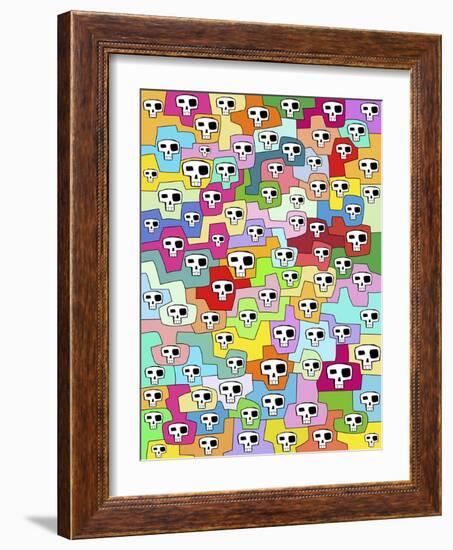 Skulls Pattern II-Miguel Balbás-Framed Giclee Print