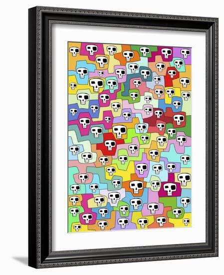 Skulls Pattern II-Miguel Balbás-Framed Giclee Print