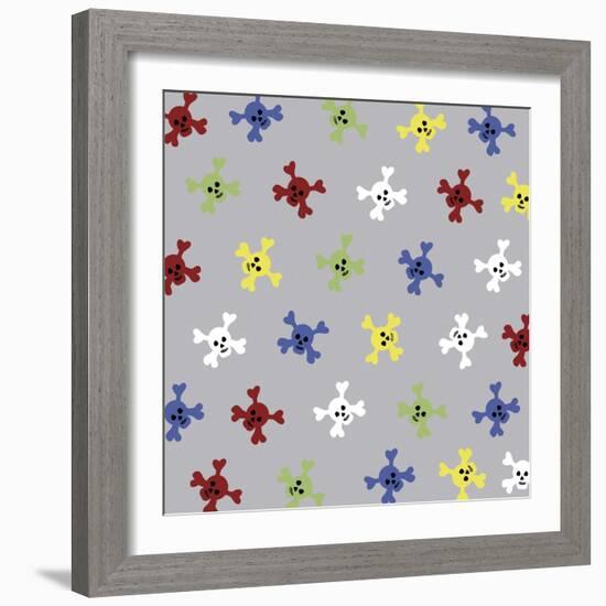 Skulls Pattern-Erin Clark-Framed Giclee Print