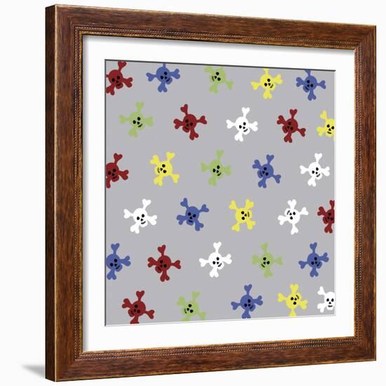 Skulls Pattern-Erin Clark-Framed Giclee Print