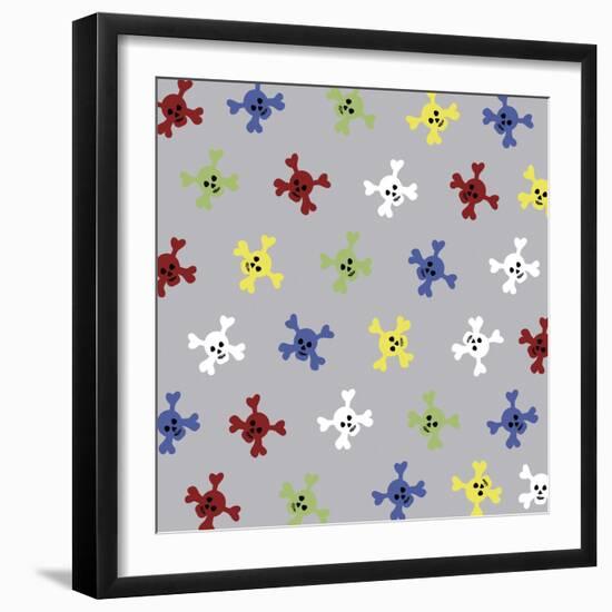 Skulls Pattern-Erin Clark-Framed Giclee Print