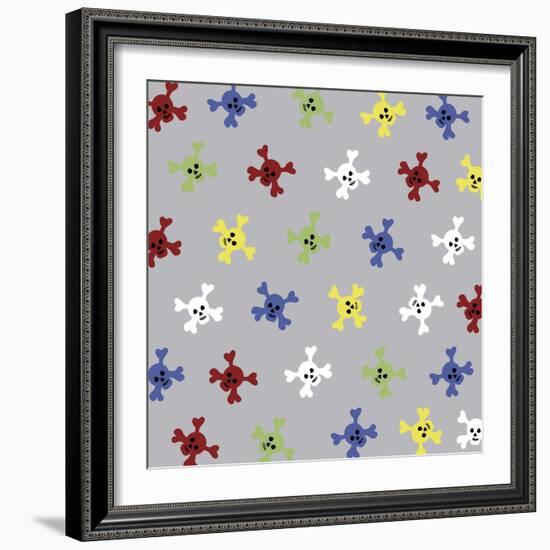 Skulls Pattern-Erin Clark-Framed Giclee Print