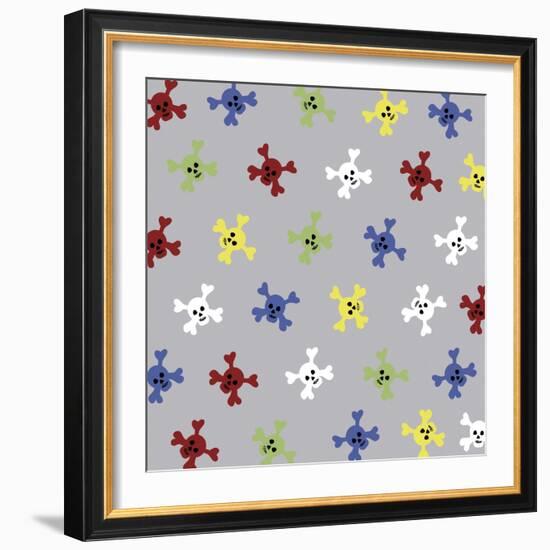 Skulls Pattern-Erin Clark-Framed Giclee Print