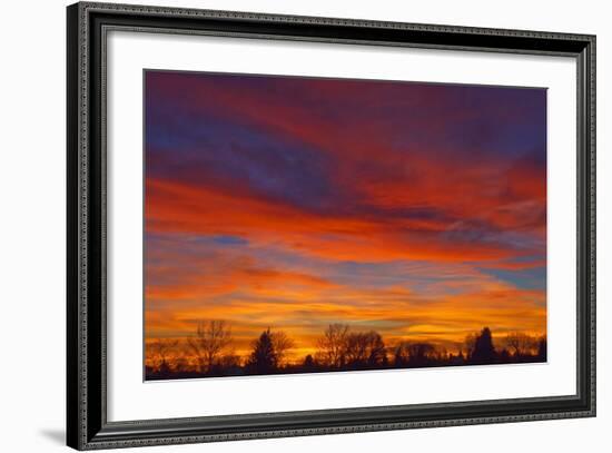 Sky at sunset, Winnipeg, Manitoba, Canada.-Mike Grandmaison-Framed Photographic Print