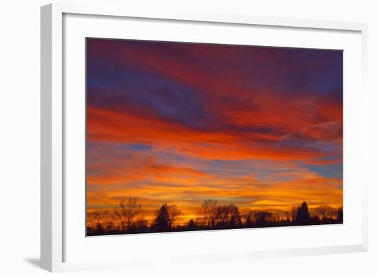 Sky at sunset, Winnipeg, Manitoba, Canada.-Mike Grandmaison-Framed Photographic Print