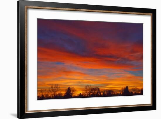 Sky at sunset, Winnipeg, Manitoba, Canada.-Mike Grandmaison-Framed Photographic Print