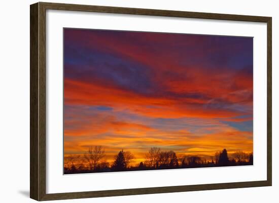 Sky at sunset, Winnipeg, Manitoba, Canada.-Mike Grandmaison-Framed Photographic Print