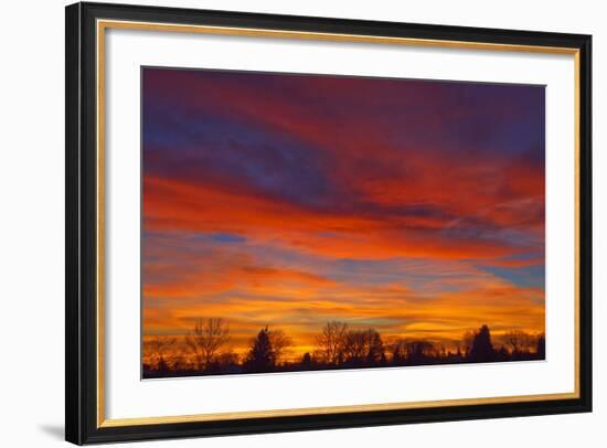 Sky at sunset, Winnipeg, Manitoba, Canada.-Mike Grandmaison-Framed Photographic Print