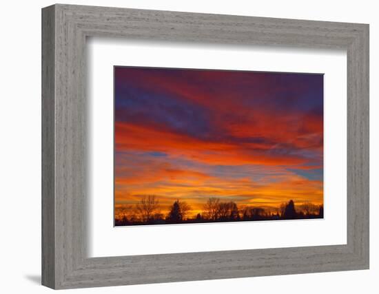 Sky at sunset, Winnipeg, Manitoba, Canada.-Mike Grandmaison-Framed Photographic Print