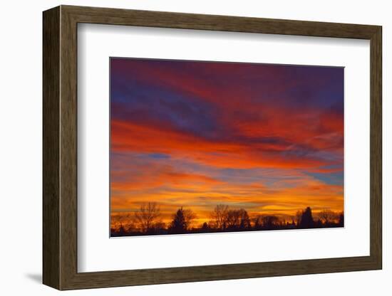 Sky at sunset, Winnipeg, Manitoba, Canada.-Mike Grandmaison-Framed Photographic Print