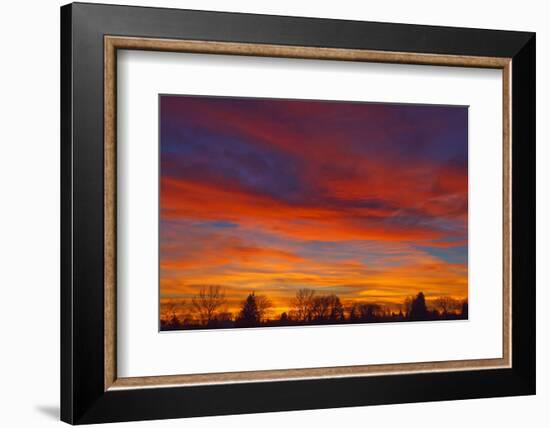 Sky at sunset, Winnipeg, Manitoba, Canada.-Mike Grandmaison-Framed Photographic Print