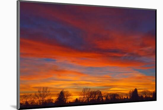 Sky at sunset, Winnipeg, Manitoba, Canada.-Mike Grandmaison-Mounted Photographic Print