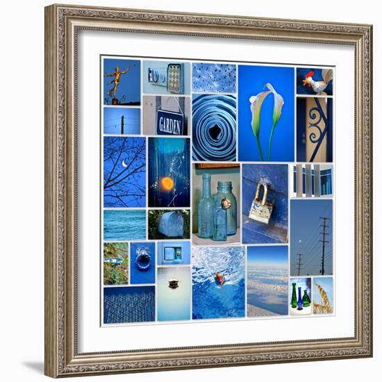 Sky Blue Collage-Gail Peck-Framed Photo