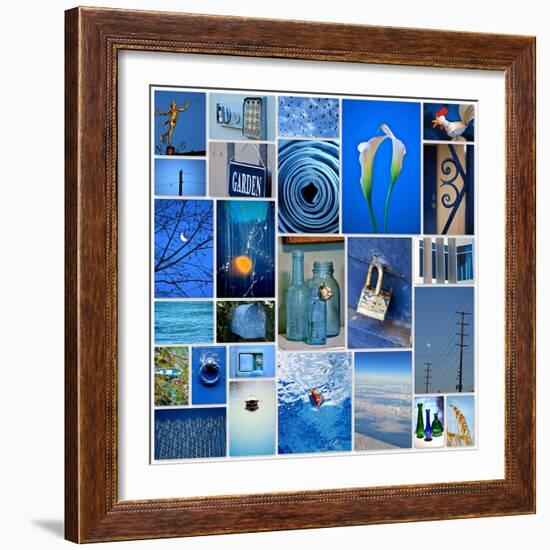 Sky Blue Collage-Gail Peck-Framed Photo