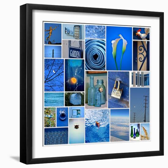 Sky Blue Collage-Gail Peck-Framed Photo