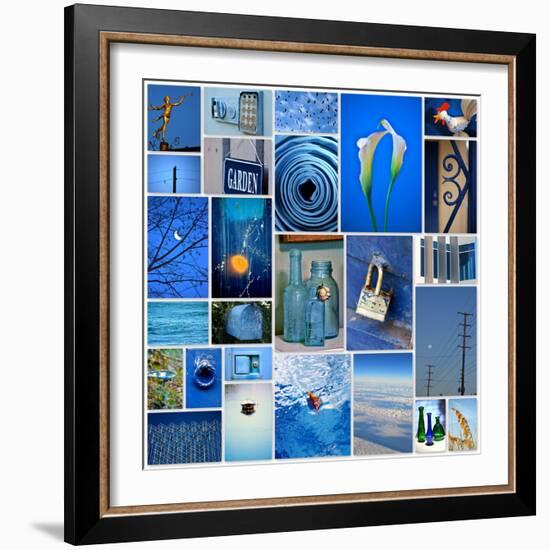 Sky Blue Collage-Gail Peck-Framed Photo