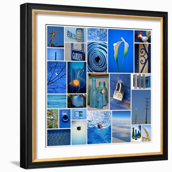 Sky Blue Collage-Gail Peck-Framed Photo