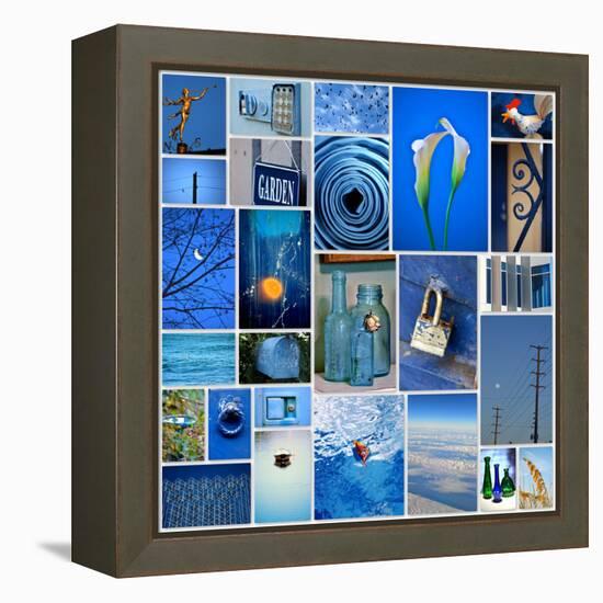 Sky Blue Collage-Gail Peck-Framed Stretched Canvas