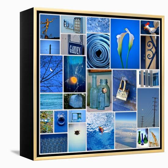 Sky Blue Collage-Gail Peck-Framed Stretched Canvas