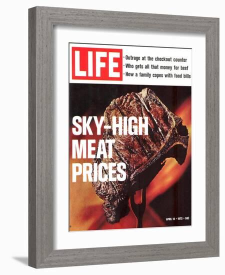 Sky-High Meat Prices, April 14, 1972-Co Rentmeester-Framed Photographic Print