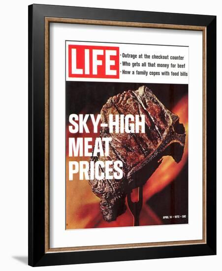 Sky-High Meat Prices, April 14, 1972-Co Rentmeester-Framed Photographic Print