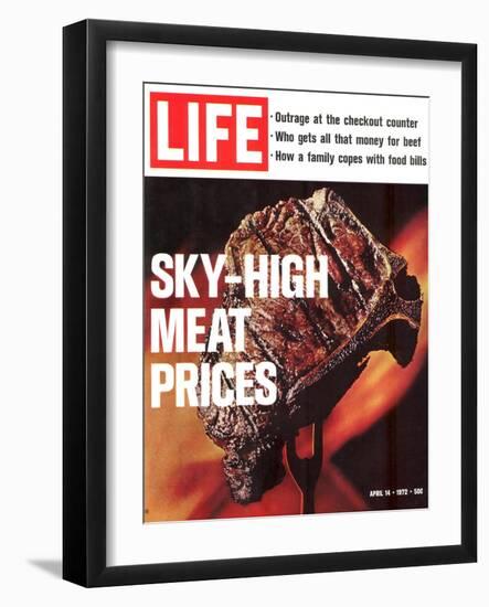 Sky-High Meat Prices, April 14, 1972-Co Rentmeester-Framed Photographic Print