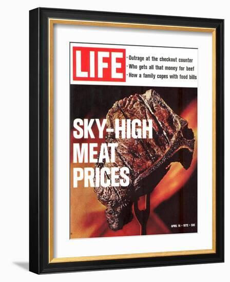 Sky-High Meat Prices, April 14, 1972-Co Rentmeester-Framed Photographic Print